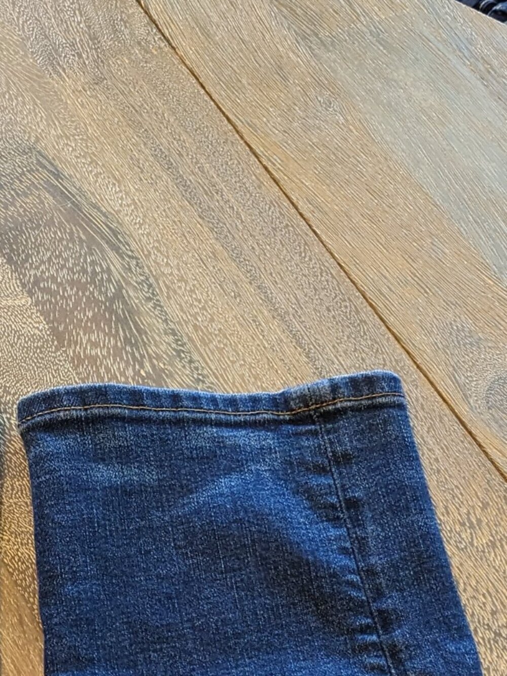 American Eagle Dark Wash Distressed Original Straight Airflex Blue Jeans Size 26 - Picture 12 of 15